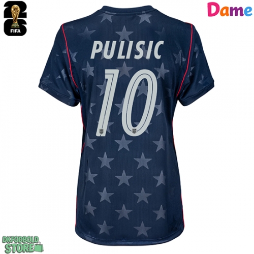 Forente stater Christian Pulisic #10 Replika Udebanetrøje Dame VM 2026 Kortærmet